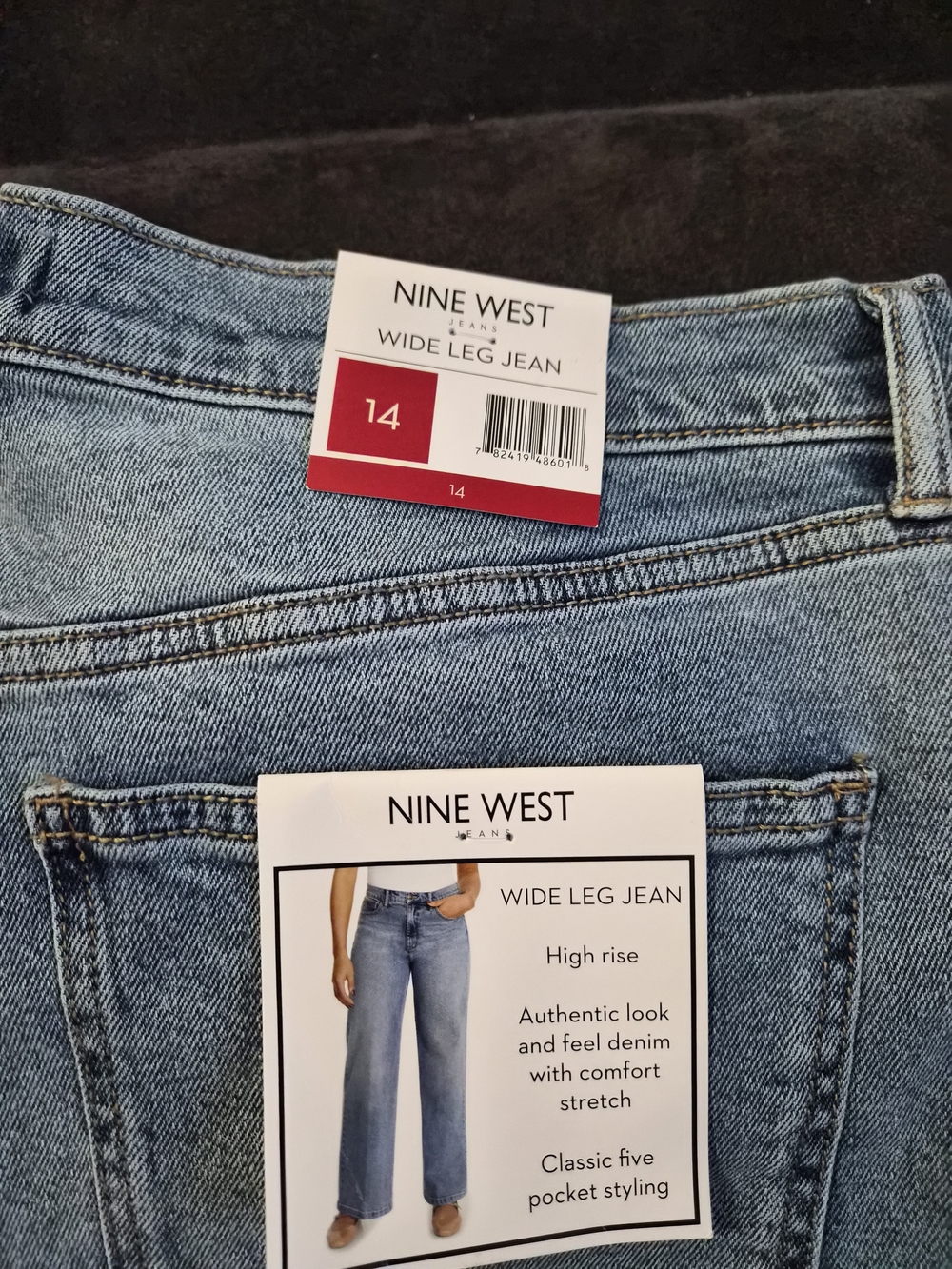 Nine West Light Blue Wide Leg Jeans - High Rise - Picture 3 of 6